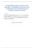 TCEQ OSSF Installer I Exam Prep 2026-2027 &vert; 130 Practice Questions