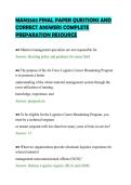 MAN3303 FINAL PAPER QUESTIONS AND &NewLine;CORRECT ANSWERS COMPLETE &NewLine;PREPARATION RESOURCE 