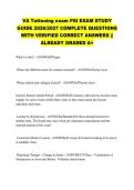 VA Tattooing exam PSI EXAM STUDY &NewLine;GUIDE 2026&sol;2027 COMPLETE QUESTIONS &NewLine;WITH VERIFIED CORRECT ANSWERS &vert;&vert; &NewLine;ALREADY GRADED A&plus; 