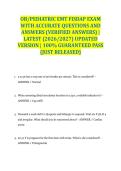 OB&sol;PEDIATRIC EMT FISDAP EXAM WITH ACCURATE QUESTIONS AND ANSWERS &lpar;VERIFIED ANSWERS&rpar; &vert; LATEST &lpar;2026&sol;2027&rpar; UPDATED VERSION &vert; 100&percnt; GUARANTEED PASS &lbrace;JUST RELEASED&rcub;