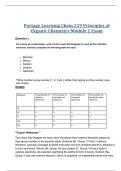 CHEM 219 Principles of Organic Chemistry&colon; Module 1 to 8 Exams' & Final Exam &lpar;2026 &sol; 2027&rpar; Portage Learning Questions and Verified Answers&comma; 100&percnt; Guaranteed Pass &vert;&vert;Complete A&plus; Guide
