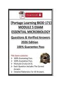 BIOD 171 Module 5 Exam &vert; Essential Microbiology &vert; Portage Learning &vert; Q  &  A &vert; 2026 Edition