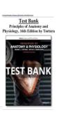 Test Bank Principles of Anatomy and Physiology 16th Edition Tortora Derrickson &lpar;Complete Guide&comma; Revised 2026&rpar;