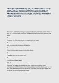 HESI RN FUNDAMENTALS EXIT EXAM LATEST 2026-2027 ACTUAL EXAM QUESTIONS AND CORRECT ANSWERS WITH RATIOANLES &lpar;VERIFIED ANSWERS&rpar; LATEST UPDATE