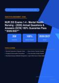 NUR 253 Mental Health Nursing Exams 1-4 Galen Actual Exam 2026&sol;2027 &ndash; Complete Exam-Style Questions &vert; 100&percnt; Verified &ndash; Pass Guaranteed &ndash; A&plus; Graded&NewLine;&NewLine;