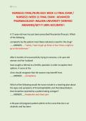 NURS6521 FINAL&sol;NURS 6521 WEEK 11 FINAL EXAM &sol; &NewLine;NURS6521 WEEK 11 FINAL EXAM &colon; ADVANCED &NewLine;PHARMACOLOGY&colon; WALDEN UNIVERSITY &lpar;VERIFIED &NewLine;ANSWERS&rpar;&sol;GET IT 100&percnt; ACCURATE&excl;&excl;