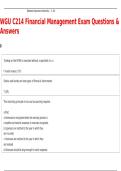 WGU C214 Financial Management Exam Questions and Answers Study Guide