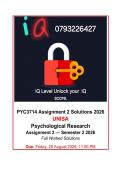 PYC3714 Assignment 2 SEMESTER 2 Solutions 2026