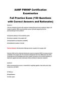 AANP PMHNP Certification&NewLine;Examination&NewLine;Full Practice Exam &lpar;150 Questions&NewLine;with Correct Answers and Rationales&rpar;