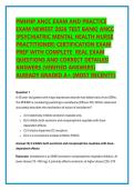 PMHNP ANCC EXAM AND PRACTICE EXAM NEWEST 2026 TEST BANK&vert; ANCC &lpar;PSYCHIATRIC MENTAL HEALTH NURSE PRACTITIONER&rpar; CERTIFICATION EXAM PREP WITH COMPLETE REAL EXAM QUESTIONS AND CORRECT DETAILED ANSWERS