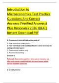 Introduction to &NewLine;Microeconomics Test Practice &NewLine;Questions And Correct &NewLine;Answers &lpar;Verified Answers&rpar; &NewLine;Plus Rationales 2026 Q&A &vert; &NewLine;Instant Download Pdf 