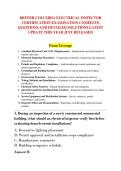 BRITISH COLUMBIA ELECTRICAL INSPECTOR &NewLine;CERTIFICATION EXAMINATION COMPLETE &NewLine;QUESTIONS AND DETAILED SOLUTIONS LATEST &NewLine;UPDATE THIS YEAR JUST RELEASED