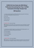 ICAEW ACA Case Study July 2026 Sitting &vert; &NewLine;Professional Accounting Exam Prep &vert; Verified &NewLine;Frameworks & Strategic Analysis Pack&NewLine;100 Questions