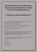 &num; ICAEW ACA Case Study July 2026 Sitting &vert; &NewLine;Professional Accounting Exam Prep &vert; Verified &NewLine;Frameworks & Strategic Analysis Pack&NewLine;&ast;&ast;100 Questions with Verified Rationales&ast;&ast;