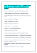 MTSA Advanced Physiology Test 2 Updated Actual&NewLine;Exam Question and Answer &lpar;2026&sol;2027&rpar; &vert; A&plus;&NewLine;Verified