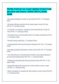 Florida Funeral Law Exam Updated Actual Exam&NewLine;Question and Answer &lpar;2026&sol;2027&rpar; &vert; Study&NewLine;Guide