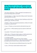 Florida Funeral Law Exam Updated Actual&NewLine;Exam Question and Answer &lpar;2026&sol;2027&rpar; &vert;&NewLine;Grade A&plus;
