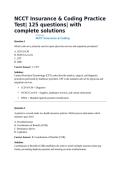 NCCT Insurance & Coding Practice Test&vert; 125 questions&vert; with complete solutions