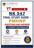 NR 547 Final Study Guide &ndash; PMHNP &vert; Comprehensive Study Guide &vert; Questions and Answers &plus; Expert Rationale &vert; 2026&sol;27 Updated &vert; 100&percnt; correct&NewLine;&NewLine;
