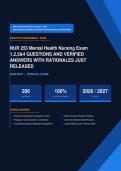 NUR 253 Mental Health Nursing Exams 1-4 Actual Exam 2026&sol;2027 &ndash; 100&percnt; Verified &vert; Detailed Rationales &ndash; Pass Guaranteed &ndash; A&plus; Graded 