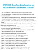 HFMA Certified Revenue Cycle Representative &lpar;CRCR&rpar; Exam Prep Study Questions and Verified Answers &ndash; Healthcare Financial Management Association &lpar;HFMA&rpar; &ndash; Latest Update 2026&sol;2027 Certification Study Guide