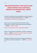 MACS 609 CERTIFICATION &sol; STUDY GUIDE Q-BANK &NewLine;&sol; EXPERT VERIFIED ACTUAL QUESTIONS & &NewLine;ANSWERS FOR GUARANTEED PASS &sol; NEWEST &NewLine;UPDATE&comma; 