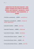 AIRMETHODS PRE-HIRE EXAM 2026&sol;2027 &vert; 100&percnt; &NewLine;CORRECT ANSWERS WITH COMPLETE SOLUTIONS &vert; &NewLine;CRITICAL CARE TRANSPORT &vert; AIR MEDICAL &vert; FLIGHT &NewLine;NURSE & PARAMEDIC &vert; PASS GUARANTEED - A&plus; &NewLine;GRADED 