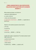 CCBMA ADMINISTRATIVE 2026 CERTIFICATION &NewLine;EVALUATION PAPER QUESTIONS WITH ANSWERS &NewLine;GRADED A&plus;