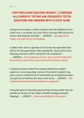 CPXP FINAL EXAM 2026&sol;2027 NEWEST &vert; 2 VERSIONS &NewLine;ALL CURRENTLY TESTING AND FREQUENTLY TESTED &NewLine;QUESTIONS AND ANSWERS WITH A STUDY GUIDE