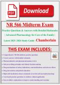 NR 566 Midterm Exam Practice Questions & Answers with Detailed Rationales &vert; Advanced Pharmacology for Care of the Family &vert; Latest 2025&ndash;2026 Study Guide &vert; Chamberlain