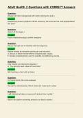 Adult Health 2 Questions with CORRECT Answer