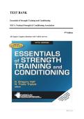 Test Bank for Essentials of Strength Training and Conditioning 5th Edition by the National Strength and Conditioning Association &lpar;NSCA&rpar; &vert; Complete Exam Questions&comma; Answers & Detailed Rationales