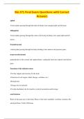 Bio 271 Final Exam Questions with Correct&NewLine;Answers
