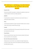 BIO 1100 Exam 1&colon; Cell Biology&comma; Scientific Method&comma;&NewLine;and Properties of Life Questions with Correct&NewLine;Answers