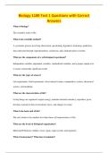 Biology 1100 Test 1 Questions with Correct&NewLine;Answers