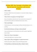 Biology 1407&colon; Key Concepts in Evolution and&NewLine;Natural Selection Questions with Correct&NewLine;Answers