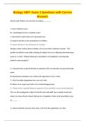 Biology 1407- Exam 1 Questions with Correct&NewLine;Answers