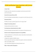 CTCM Certification Exam Questions with Correct&NewLine;Answers