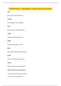 CTCM Exam 1 Questions with Correct Answers