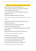 CTCM Exam Questions with Correct Answers
