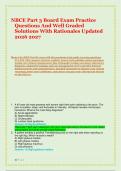 NBCE Part 3 Board Exam Practice &NewLine;Questions And Well Graded &NewLine;Solutions With Rationales Updated &NewLine;2026 2027 