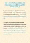 AHIP &ndash; 2027 EXAM &lpar;Latest 2026 2027 Updates&rpar; Questions & Answers 100- Correct -Grade A