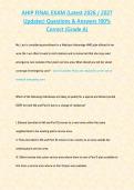 AHIP FINAL EXAM &lpar;Latest 2026 2027 Updates&rpar; Questions & Answers 100- Correct -Grade A
