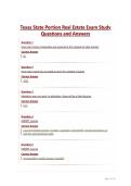 Texas State Portion Real Estate Exam Study Questions and Answers&period;