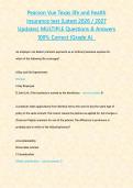 Pearson Vue Texas life and health insurance test &lpar;Latest 2026 &sol; 2027 Updates&rpar; Questions & Answers 100&percnt; Correct &lbrace;Grade A&rcub;  &NewLine;&NewLine;
