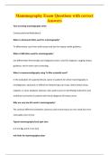 Mammography Exam Questions with correct&NewLine;Answers