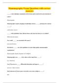 Mammography Exam Questions with correct&NewLine;Answers