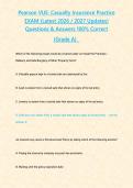  Pearson VUE Casualty Insurance Practice EXAM&lpar;Latest 2026 2027 Updates&rpar;Questions & Answers 100&percnt; Correct &lbrace;Grade A&rcub;  