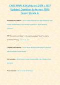 CAISS FINAL EXAM &lpar;Latest 2026 2027 Updates&rpar; Questions & Answers 100- Correct -Grade A-