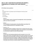 NUR-111 UNIT 1 EXAM PRACTICE QUESTIONS AND ANSWERS &vert; FUNDAMENTALS OF NURSING STUDY GUIDE 2026&sol;2027